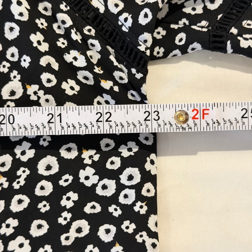 Loft Blouse Women XXL Black Floral Bell Sleeve Crochet Trim - Picture 12 of 15